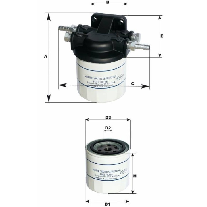Filtru combustibil universal din Aluminiu